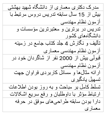 آموزش مباحث نظام مهندسی معماری